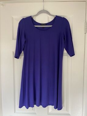 Eileen Fisher Purple Scoop Neck Stretch Dress Sz S
